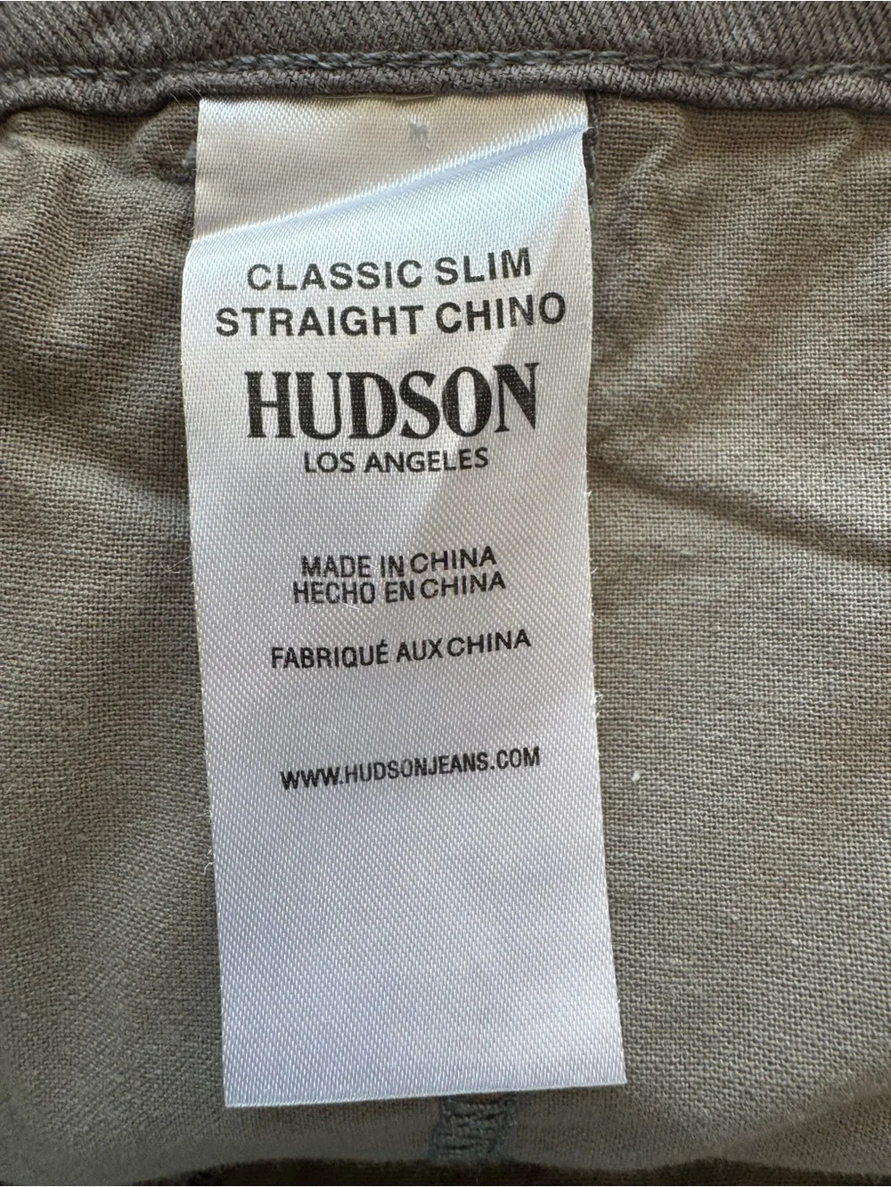 NWT Hudson Classic Slim Straight Fit Stretch Linen Blend Chino Pants *FLAWS*